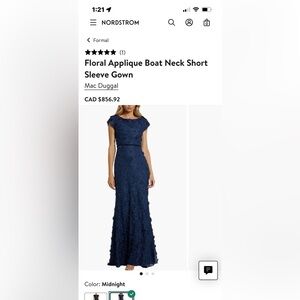 Mac Duggal Navy Lace Dress